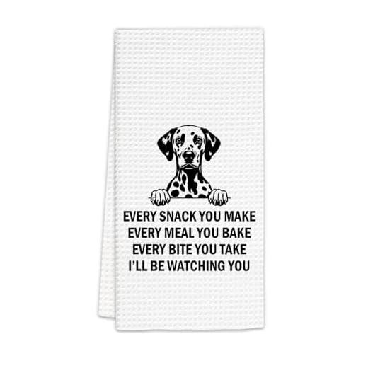 FIicy Dalmatian Gifts Kitchen Towels, Dalmatian Dog Lover Gifts Dish Towels, Dalmatian Dog Owner Gifts Decorative Hand Towels for Kitchen, Every Meal You Make Dalmatian Dog Kitchen Decor(16x24 Inch)