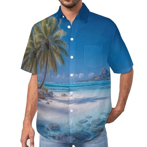 Chemise de Plage Décontractée Anti-Chaleur avec Boutonnière et Imprimé