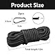 DXLing Schwarz Polypropylen Seil 10mm 12m Black Sicherheitsseil Polypropylenseil mit 2 Karabinern Mehrzweckseil Outdoor Tauwerk Gartenseil Allzweckseil Markisenseil für Kampierenden