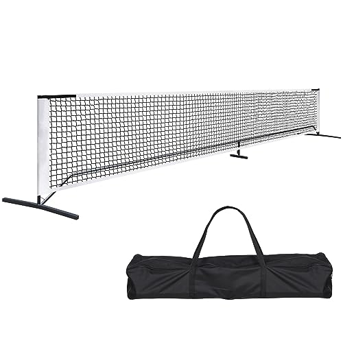 JupiterForce Pickball Net for Driveway, Portable Pickleball Net System Set with Stable Metal Frame and Regulation Size Net for Outdoor Indoor Game, with Carrying Bag