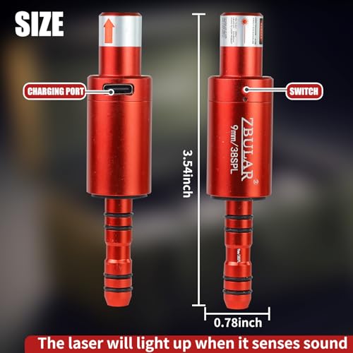 Image of ZBULAR 3rd Dry Fire Training System,Portable Glass Fiber Digital Laser Target Compatible with Laser Strike System Most of Training Cartridges 9mm /22lr for Practive Type-C Charging, LED Display
