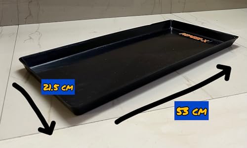 Image of Pioneer-x Plastic Battery Tray for Tall Tubular Inverter Battery, Black, 53 x 21.5 cm,Rectangular Shape, Floor Protection
