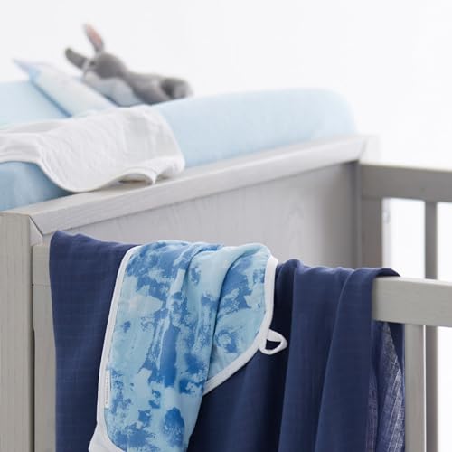 Image of HonestBaby Unisex-Baby Classics Fitted Crib Sheets Set Standard Mattress, 100% Organic Cotton Baby Boys, Girls, Neutral, 2 Pack - Pattern Play /Heather Gray, One Size