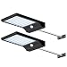 CREATIVE DESIGN Solar Lights Outdoor, 36 LED Gutter Solar Lights with Mounting Pole Motion Lights for Patio Barn Garage, Pack of 2