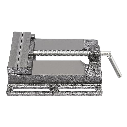 Tornillo de banco para taladro, 125 mm, 2,7 kg, mandíbula de acero con afilado de precisión, riel guía de 360°, husillo roscado de 360°, tornillo de tornillo de máquina para modelismo, trabajo de