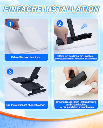 WOKEEPOW 4+4 Stück Universal Dampfreiniger Mikrofaser Ersatztücher für Handdampfreiniger, Tücher für Dampfreiniger Ersatzbezüge Zubehör Microfiber Cloth (Groß + Klein)