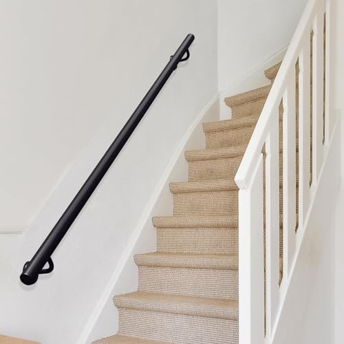 Rampe d'escalier en fer forgé de 280 cm pour la sécurité intérieure et extérieure - 2