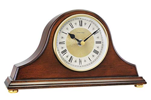 London Clock Napoleon Mantel, Nogal, 14 x 25 x 6 cm