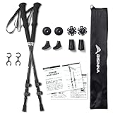 BISINNAトレッキングポール カーボン 軽量 登山用ストック 2本セット コンパクト 長さ調整可能 ウォーキング アウトドア ハイキング 遠足 散歩 男女兼用 専用収納袋付き 持ち運びが便利(ブラック)