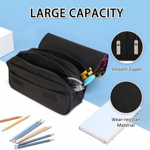 Image of Gamer Pencil Case for Boys & Girls - Video Game Themed Pouch with Gamepad Design, Large Capacity Zippered Pen Bag, Flip Top Gaming Stationery Holder for School, Office, Back to School Supplies