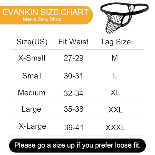 Evankin Men's Fishnet Underwear Mesh Sexy G-Strings See Through Thongs Bikini Pouch Underpants Breathable T-back3