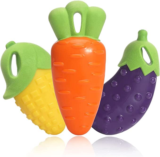 Pups&Pets Squeaky Dog Chew Toys - 3 Pack Indestructible Toy for Aggressive Chewers, Tough Durable Rubber Carrot Dog Toys Teeth-Cleaning Squeaky Dog Toys (B0BNW3M95K) Amazon Price History, Amazon Price Tracker