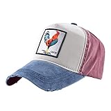 Vintage Distressed Cock Baseball Cap Nice Liner Show Off Ball Cap As Cock Trucker Cap for Gift (White and Red)