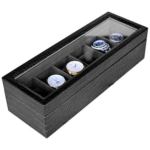CASE ELEGANCE Crocodile Texture Watch Box Cover
