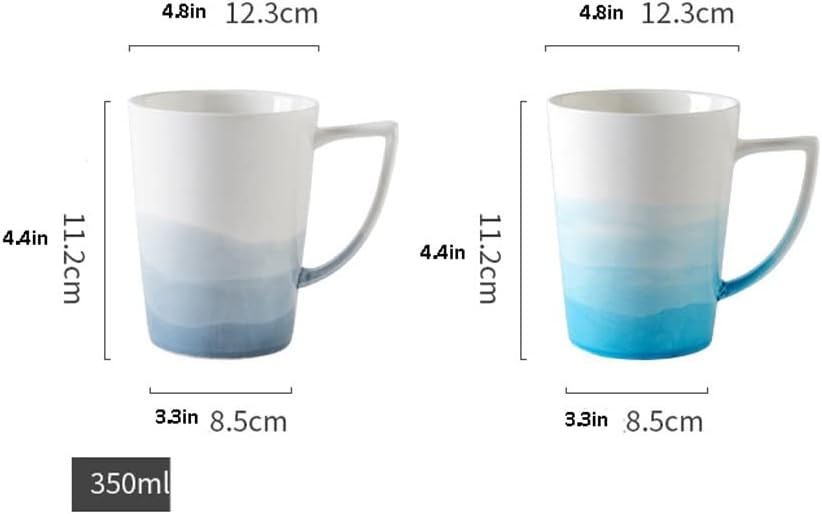 Ceramic Mug Living Room Milk Cup Household Underglaze Color Water Cup Breakfast Cup Office Water Cup (A) (B)