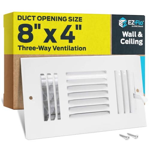 EZ-FLO 8 x 4 Inch Three-Way Ventilation Steel...