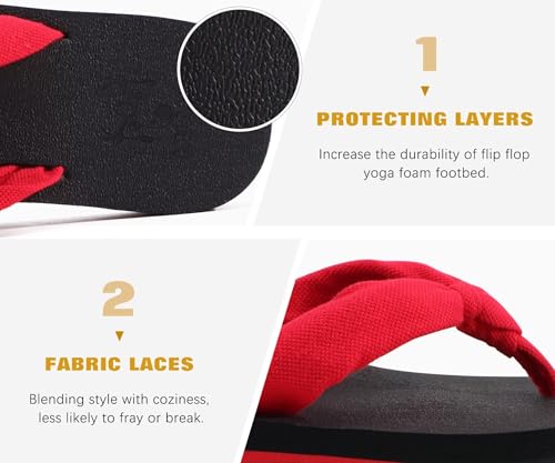 Image of KuaiLu Flip Flops for Women with Arch Support Summer Beach Thong Sandals | Comfortable Yoga Mat Walking Shoes Cushion Slip On Casual Outfits Indoor Outdoor