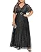 Pinup Fashion Plus Size Formal Dress Black Evening Gown Gala Wedding Guest Special Occasion Sparkly Elegant Long Prom Dress 2025 Women