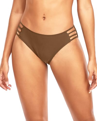 Image of Women Bikini Bottom Full Coverage Bathing Suit Bottoms Swimsuit Bottom | Low Waist Design, Side Strap Cutout, Full Rear Coverage, Secure Fit, Soft Breathable Fabric
