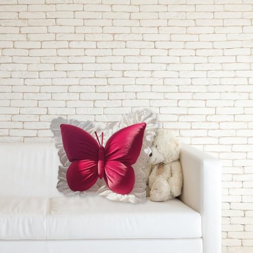 Coussin décoratif papillon en dentelle et assise moelleuse pour canapé - 8