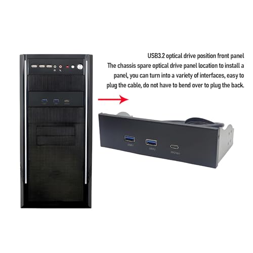 Moyeu de panneau avant à 19 broches USB C et USB A pour PC fixe - 5
