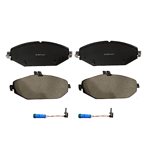 Image of Detroit Axle - Front Brake Pads for 2015-2021 Mercedes-Benz C300 2018-2019 E300 Ceramic Brake Pads w /Hardware Replacement