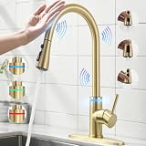 VIDEC Touch On Kitchen Faucet, 3 Modes Pull Down Sprayer, Touch On Sensor Activated, LED Temperature Control, 360-Degree Rotation,1 or...