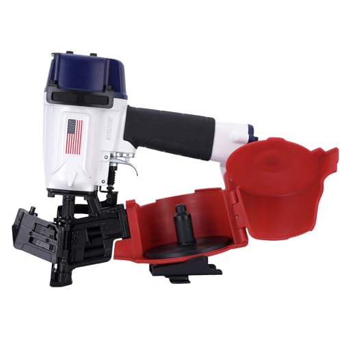 Image of American Style CN45N Roofing Nailer, 15 Degree Roofing Nail Gun, 3 /4-Inch to 1-3 /4-Inch Coil Nails, 120-pcs Load Capacity Coil Nailer