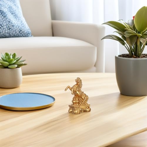 Figura Decorativa de Caballo Dorado para Mesa Feng Shui miniatura 7