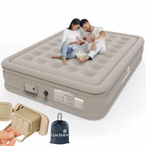 Luxchoice Matelas Gonflable électriques 2 Personnes Lit Gonflable Autogonflant avec Portable Pompe...