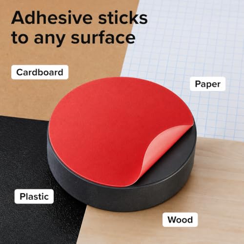 Image of Strong Ceramic Round Magnets With Adhesive Backing (1x0.15 inch /25x4mm, 100 pcs) - Heavy Duty Sticky Magnets, Non-Corrosive, Versatile For Home, Office, Workshop, Whiteboard, Fridge And Hobby Use