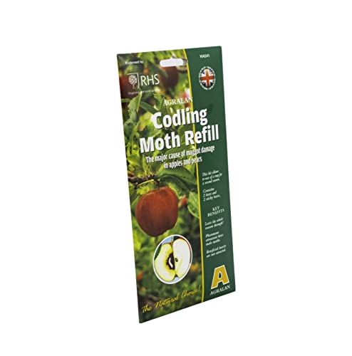 Agralan Codling Moth Refill for Apple Pear Trees Natural Pheromone Trap Rubber Construction UK Manufactured Prevents Maggot Damage Hand Powered Green
