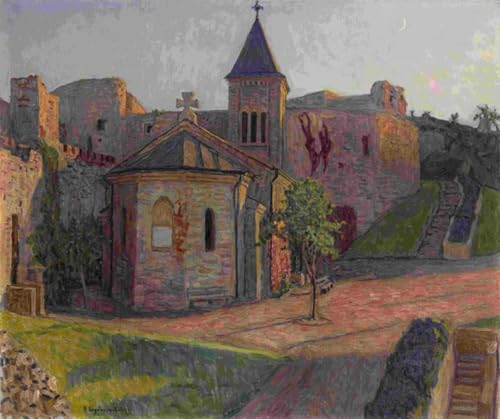 Graffiti art mural vue de l'église peinture poster impression tableaux Bogdanov-Belsky 60x90