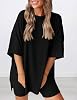 PRETTYGARDEN Women 2 Piece Lounge Set 2026 Summer Casual Oversized Shirts Biker Shorts Matching Airport Travel Outfit Clothes (Black,Large) #2