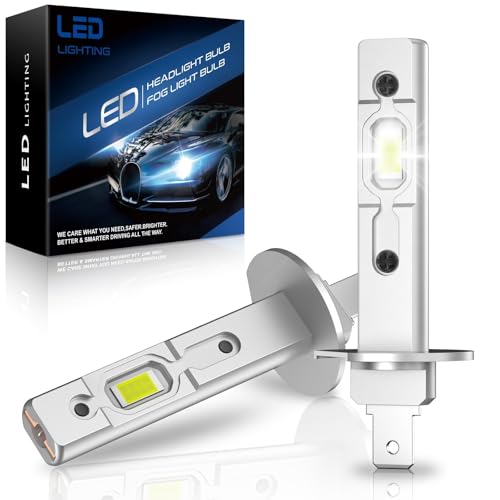 AUXIRACER Lampadina H1 LED, 26000LM, 100W, 6500K, Kit Faro Auto