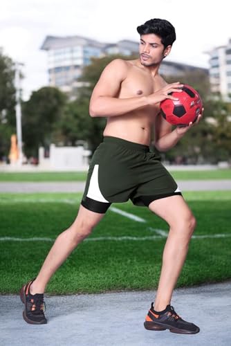 Image of RynoGear Men's 2 in 1 Quick Dry Shorts with Liner and Towel Loop Gym & Running Shorts for Men with Inner Phone Pocket