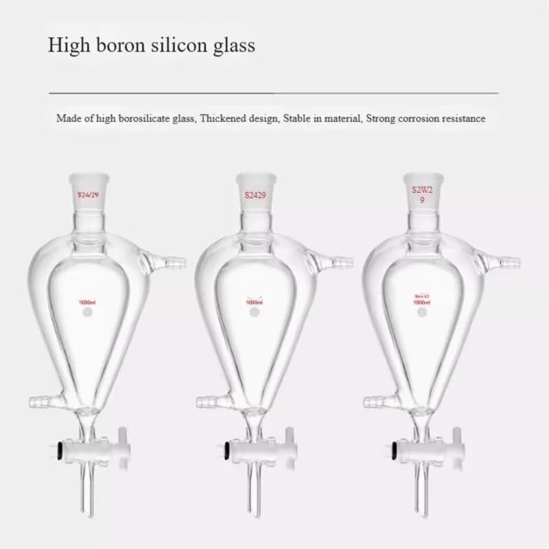 Double-Layer Pear-Shaped Separatory Funnel 1PCS | Efficient liquid separation, with Tetrafluoro Glass Piston for Lab(60ml)