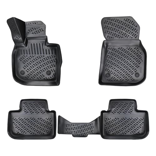 Floor Mats fits BMW iX3 G08 BEV 2021-2026 Electric | Black Car Mats All Weather 3D Custom Fit Rubber Mat Waterproof Odorless TPE Floor Liners Laser Measured Non-Slip
