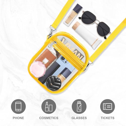Image of Fibrdoo Clear Crossbody Purse Bag, Clear Bag Stadium Approved with Front Pocket for Concerts Sports Festivals