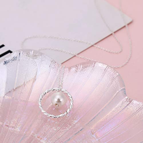 Sterling Silver Twisted Eternity Ring with Pearl & Great Grandma Necklace for Great Grandma's Birthday or Christmas3