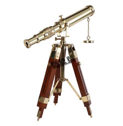 Vintage Messing-Teleskop auf Stativständer – DF-Objektiv, antiker Desktop & nautisches Spyglass für Heimdekoration und Outdoor-Abenteuer