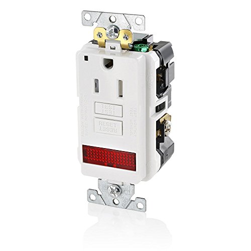 Prise de courant GFCI 15A 125V Leviton GFPL1-PLW inviolable blanche