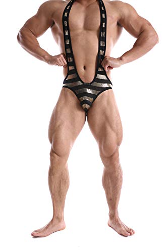 Mongous Men's Jockstrap Leotard Underwear Jumpsuits Wrestling Singlet Bodysuit