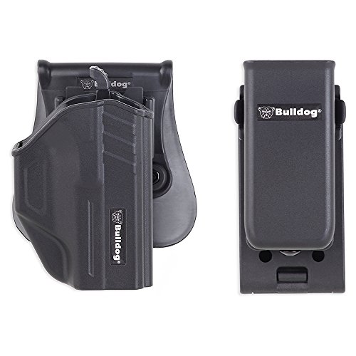 Bulldog TR-G19 Thumb Release Polymer Holster with Paddle and Mag Holder Right H