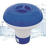 GRAN CAPACIDAD: El tamaño del dispensador es de 16.5 cm x 17 cm x 8 cm, lo que está diseñada para garantizar un uso prolongado en lugar de un funcionamiento frecuente. Con un diámetro máximo de 9 cm y una altura de 15.5 cm. Puede colocar las tabletas de cloro de 2.5 cm directamente. Adecuado para todas las piscinas al aire libre e interiores, spas, jacuzzis… Capacidad de pastillas de hasta 20gr.
