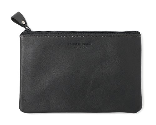 スリップオン "P"ポーチ M ノワール 革 ブラック NSL-2303