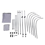 ENSEMBLE COMPLET : Cet ensemble d'auvent pour bateau comprend les composants nécessaires pour une installation facile et rapide.Il comprend un cadre en alliage d'aluminium durable de 1 pouce, un couvercle de qualité marine, un sac de rangement, 2 poteaux de support arrière, 2 sangles réglables et tout le matériel d'installation requis.Convient à différents types de bateaux, y compris les bateaux pontés, les bateaux jon, les bass boat et les pontons.