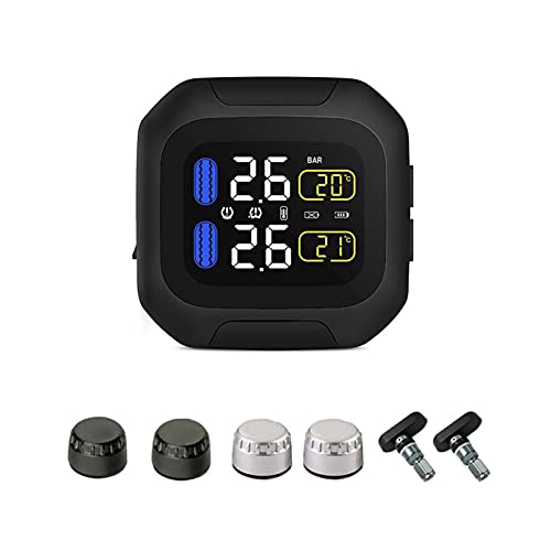 Strumenti di controllo della pressione dei pneumatici Sistema di monitoraggio della pressione del pneumatico in tempo reale impermeabile M3 Moto TPMS. senza fili LCD. Visualizza sensori interni o este