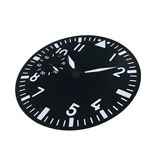 NATEFEMIN Green Luminous 38.9mm Black Watch Dial + Hands for ETA 6497 Watch Movement Accessories