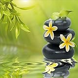 stickers lave vaisselle Jm-Déco Sticker Lave Vaisselle Spa Galets Fleurs Zen Dimensions 60x60cm